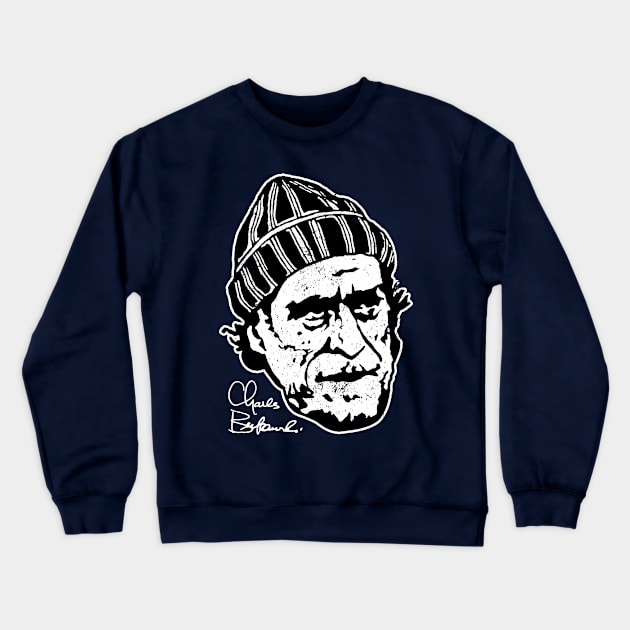 Charles Bukowski Signature Portrait Crewneck Sweatshirt by CultureClashClothing